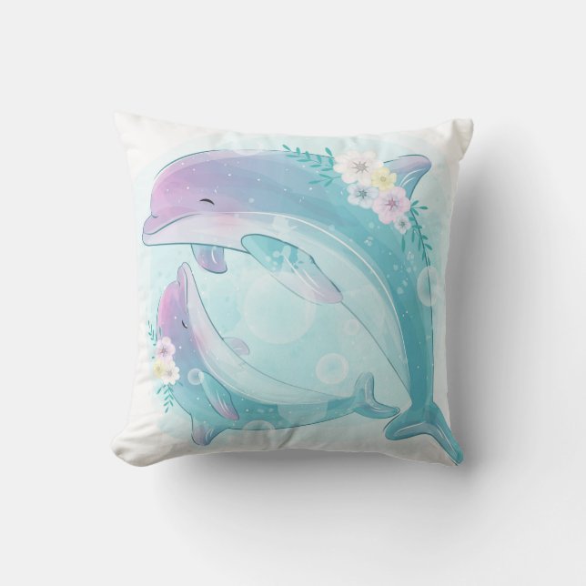 Cute Dolphins Cushion (Front)