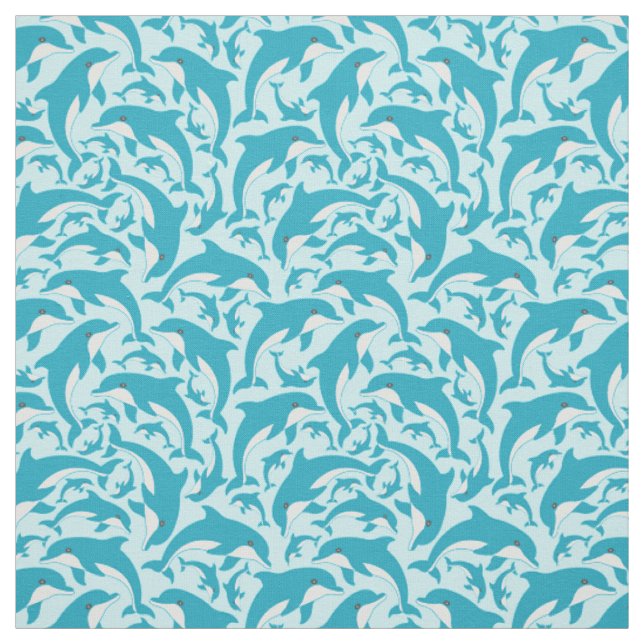 Cute Dolphins Fabric (Swatch)