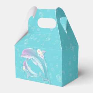 Cute Dolphins Girl Baby Shower Favour Box