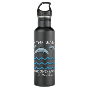 Cute Dolphins In The Water 710 Ml Water Bottle