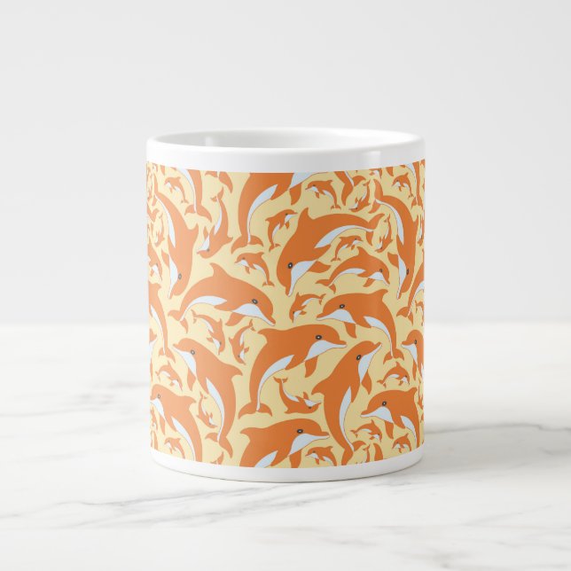 Cute Dolphins Large Coffee Mug (Front)