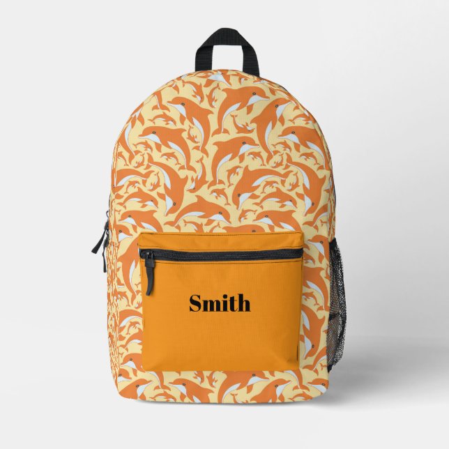 Cute Dolphins Printed Backpack (Front)