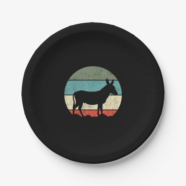 Cute Donkey | Animal Lover Gift | Gift For Farmers Paper Plate (Front)