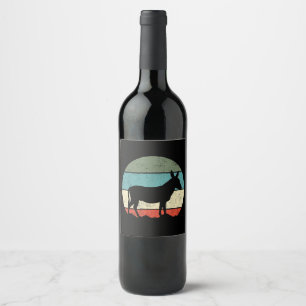 Cute Donkey Animal Lover Gift Gift For Farmers Wine Label
