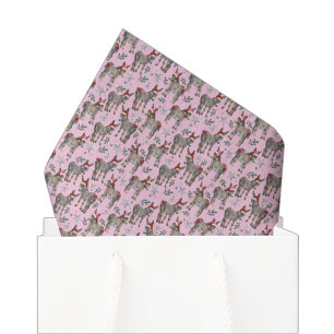 Cute Donkey Christmas Tissue Paper in Pink
