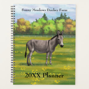 Cute Donkey Grey Burro In Pasture Planner