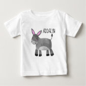 Cute Donkey Infant Toddler Name  Baby T-Shirt (Front)