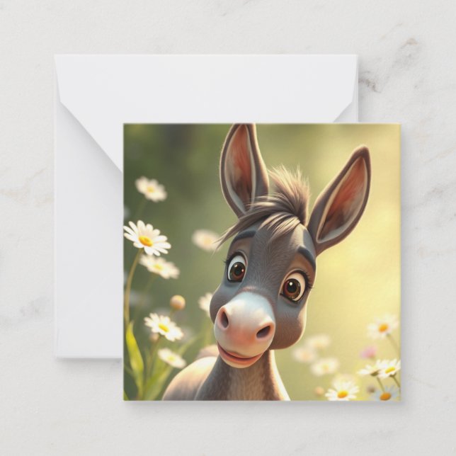 Cute Donkey  Note Card (Front)