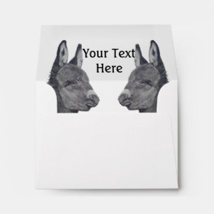 Cute donkey original lifelike drawing art envelope
