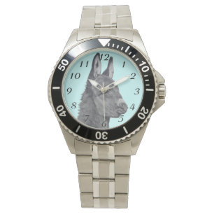 Cute donkey pencil drawing monochrome realist art watch