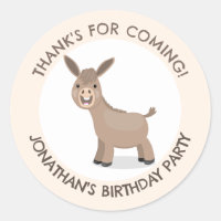 Cute donkey personalised cartoon birthday