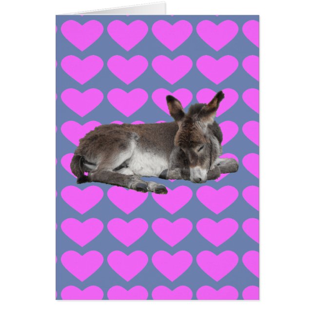 Cute donkey pink and blue hearts (Front)
