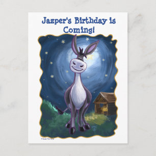 Cute Donkey Save the Date Party Centre Postcard