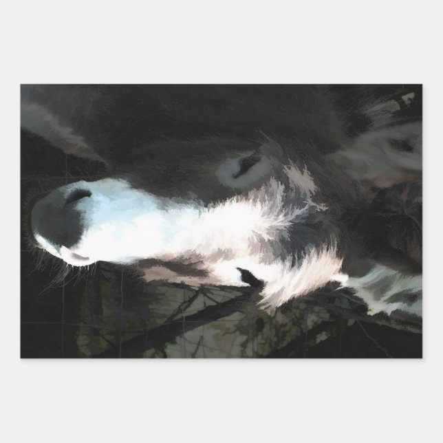 CUTE DONKEY WRAPPING PAPER SHEET (Front)