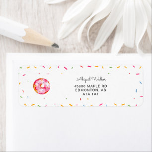 Cute Donut Watercolor Rainbow Sprinkles sweet