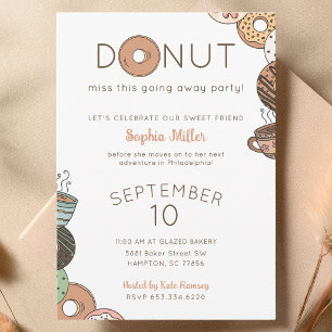 Cute Donuts Going Away Party Invitation