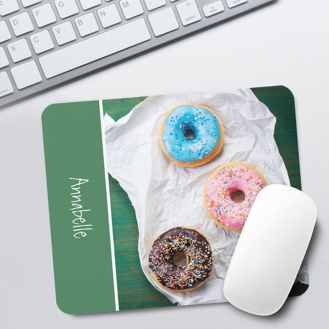 Cute Donuts Personalized School Mouse Mat (Cute Colorful Donuts Personalized Mouse Pad)
