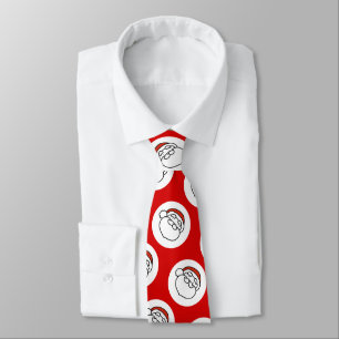 Cute Doodle Art Christmas Santa on Red Tie