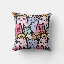 Cute doodle cartoon cats pattern for cat lovers