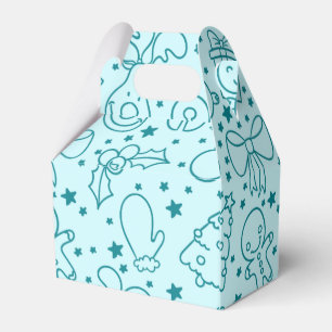 Cute Doodle Christmas Pattern Favour Box
