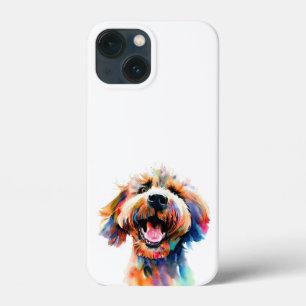 Cute doodle - Colourful Labradoodle Art iPhone 13 Mini Case