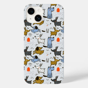 Cute Doodle Dog Pattern Case-Mate iPhone 14 Case