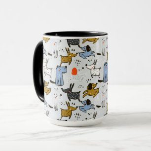 Cute Doodle Dog Pattern Mug