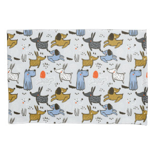 Cute Doodle Dog Pattern Pillowcase