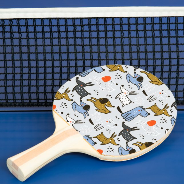 Cute Doodle Dog Pattern Ping Pong Paddle (Insitu)