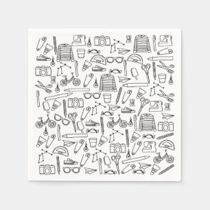 Cute Doodle Drawings Paper Napkins