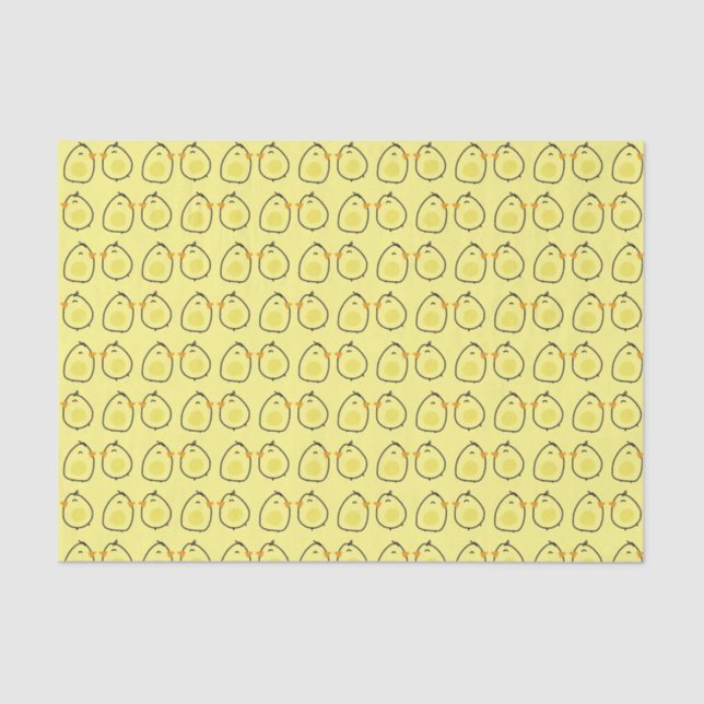 Cute Doodle Easter Chicks Tissue Paper (Front)