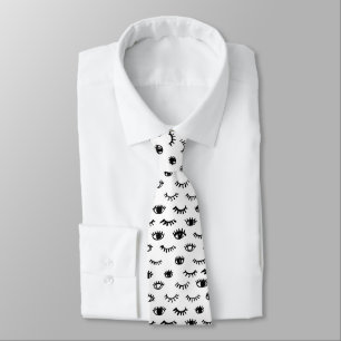 Cute Doodle Eyelash Pattern Tie