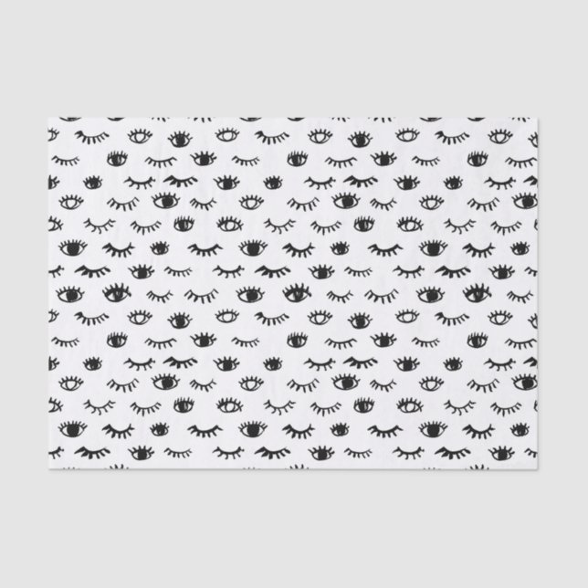 Cute Doodle Eyelash Pattern Tissue Paper (Front)