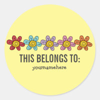 Cute Doodle Flower Stickers {THIS BELONGS TO}