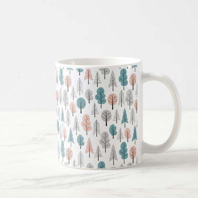 Cute Doodle Forest Pattern Coffee Mug (Right)
