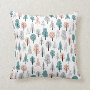 Cute Doodle Forest Pattern Cushion