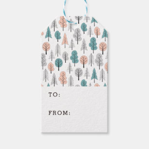 Cute Doodle Forest Pattern Gift Tags