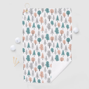 Cute Doodle Forest Pattern Golf Towel