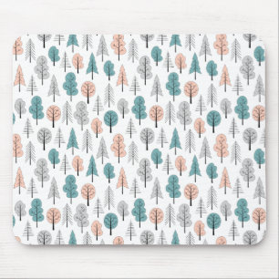 Cute Doodle Forest Pattern Mouse Mat