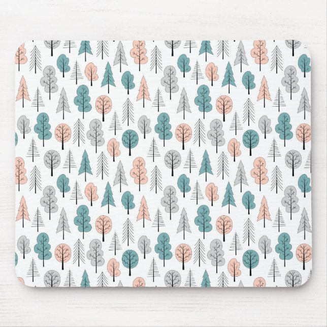Cute Doodle Forest Pattern Mouse Mat (Front)