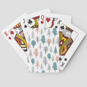 Cute Doodle Forest Pattern Playing Cards