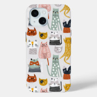 Cute Doodle Hand Drawn Cat Pattern