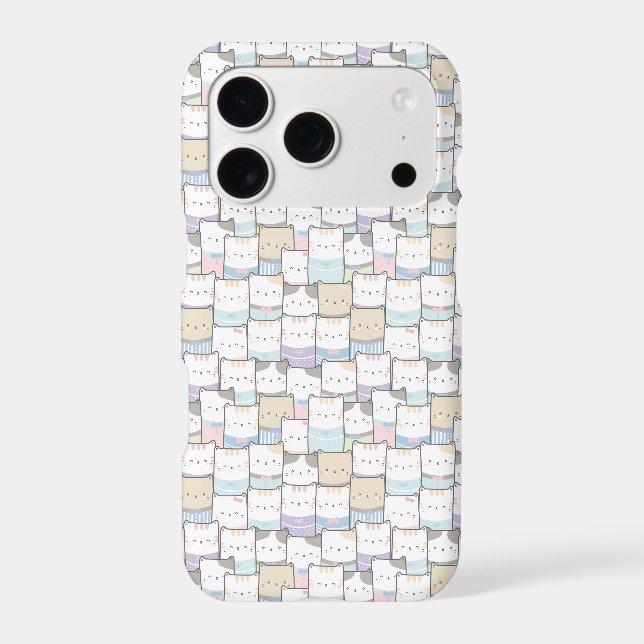 Cute Doodle Kitten Faces Pattern (Back)