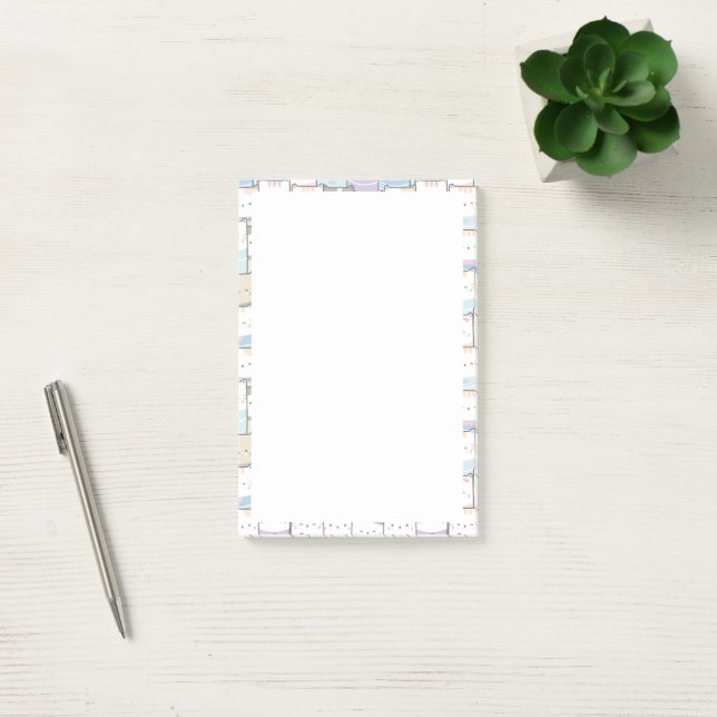 Cute Doodle Kitten Faces Pattern Post-it Notes (Office)