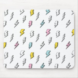 Cute Doodle Lightning Bolt Pattern Mouse Mat