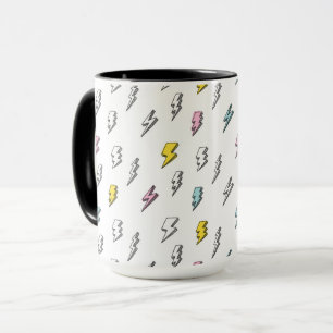 Cute Doodle Lightning Bolt Pattern Mug