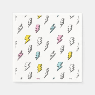 Cute Doodle Lightning Bolt Pattern Napkin