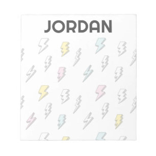Cute Doodle Lightning Bolt Pattern Notepad