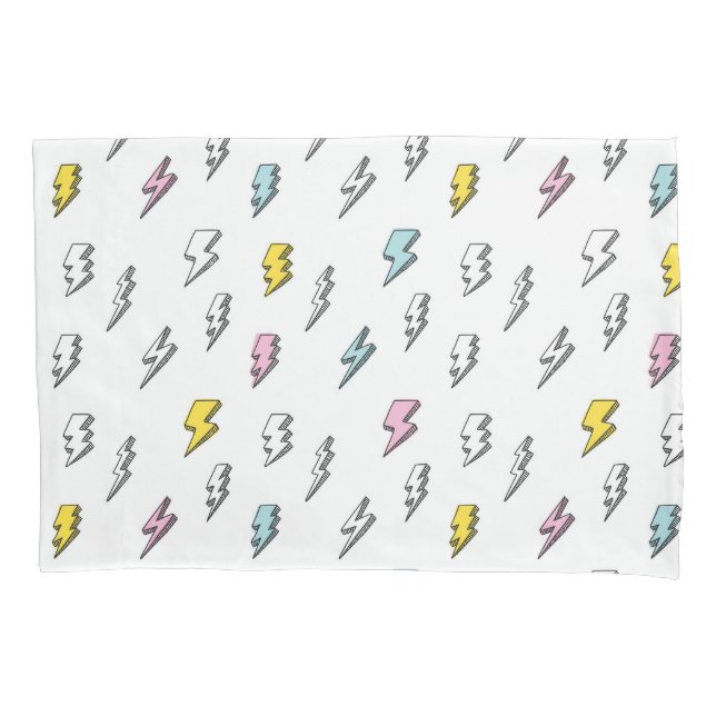Cute Doodle Lightning Bolt Pattern Pillowcase (Front)