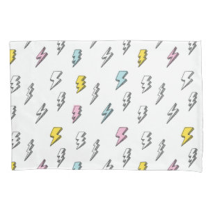Cute Doodle Lightning Bolt Pattern Pillowcase